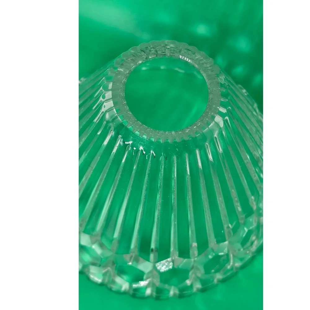Vintage Clear Cut Crystal Lamp Shade Honeycomb Base Fairy Replacement 7 Inch